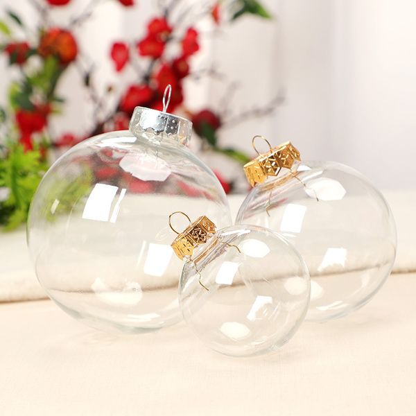 

factory outlet christmas decoration christmas tree decorations round ball 6cm 8cm 10cm transparent xmas ornaments bauble wedding decor