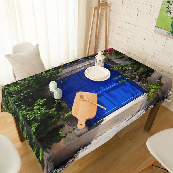

table cloth blue gate flowers tablecloth linen cotton spandex elastic dining chair slipcover kitchen cover