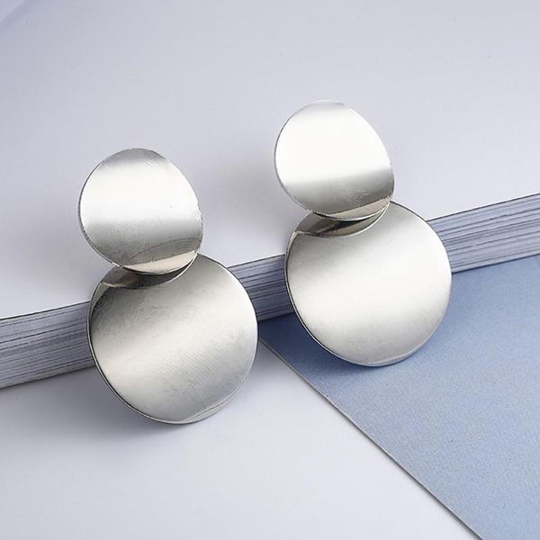 

dangle & chandelier women exaggerated golden circle earrings jewelry gifts, Silver