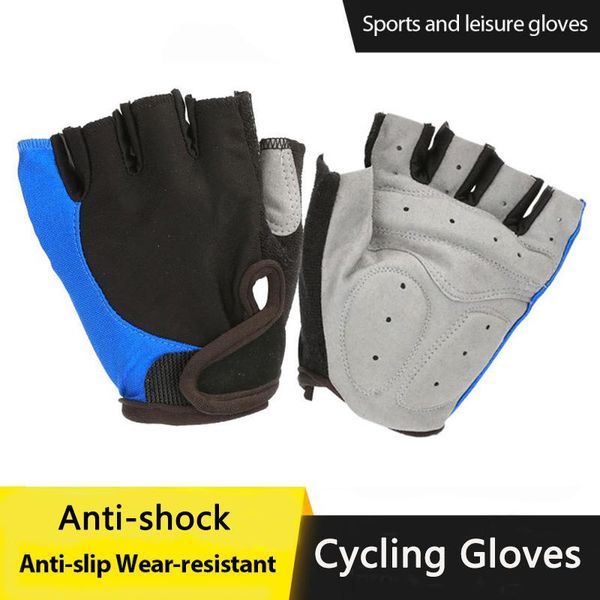 

bicycle gloves half finger cycling women men silicone gel anti-slip anti- breathable mtb, Black