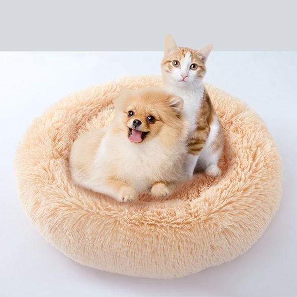 

dog houses & kennels accessories 1pcs round cat bed winter warm sleeping bag super soft plush pet supply wholesale 2 sizes