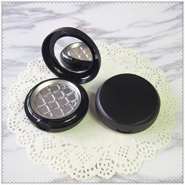 

storage bottles & jars 10pcs black eyeshadow powder compact cosmetic blusher case with mirror aluminum palette packing 3 layers 58mm