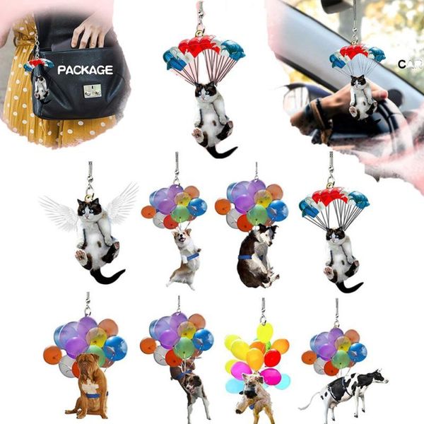 Nuovo 1PC Cute Cat Dog Car Hanging Ornament Specchietto retrovisore Car Styling Accessori interni per la decorazione dell'auto