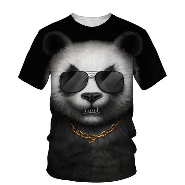 

men's t-shirts 3d panda print t-shirt men 2021 summer o neck short sleeve tees fashion style male clothes daily casual funny, White;black