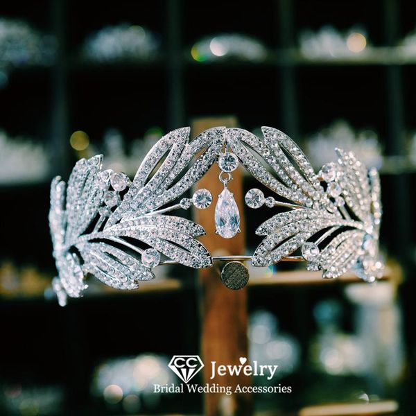 

hair clips & barrettes bridal crowns wedding hairwear women accessories headdress engagement jewelry leaf shape diadems trendy hairbands, Golden;silver