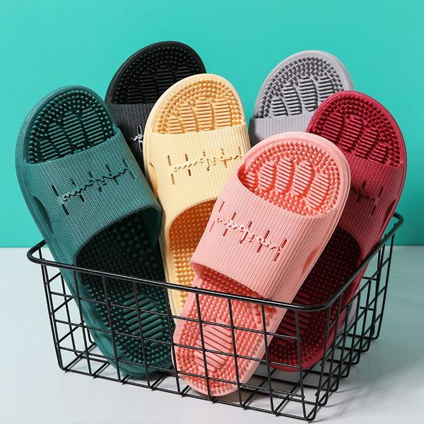 

slippers shoes women summer men's women's soled antiskid sandalias mujer, Black