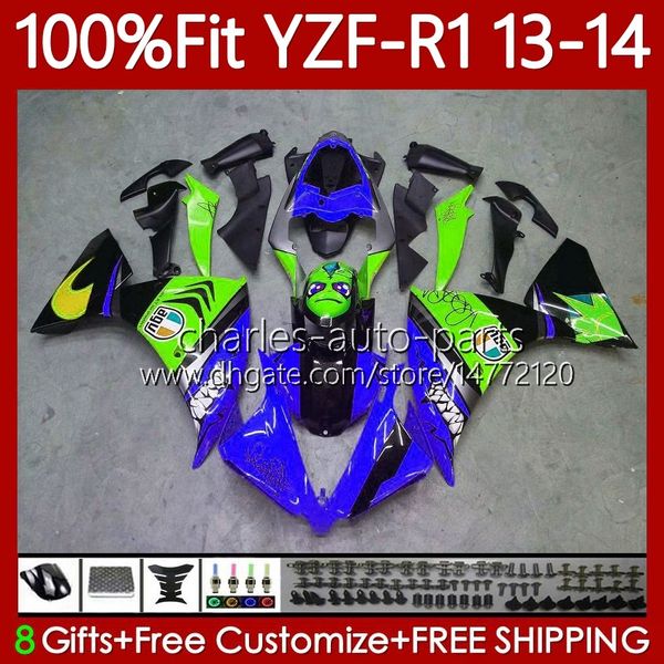 Инъекционные пресс-формы для тела для Yamaha YZF-R1 YZF R 1 1000CC YZF1000 13-14 Bodys 97NO.129 YZF R1 1000 CC 2013-2014 YZFR1 13 14 YZF-1000 2013 2014 Blue Shark OEM обтекатель