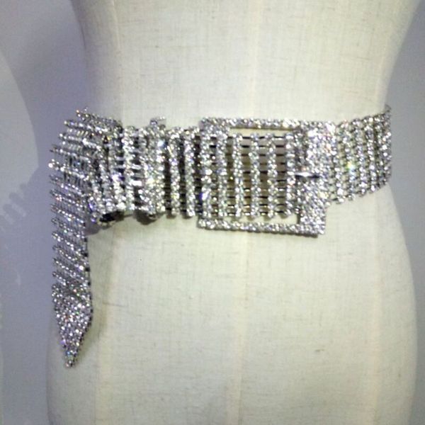 

belts luxury 10 row diamond waistband, Black;white