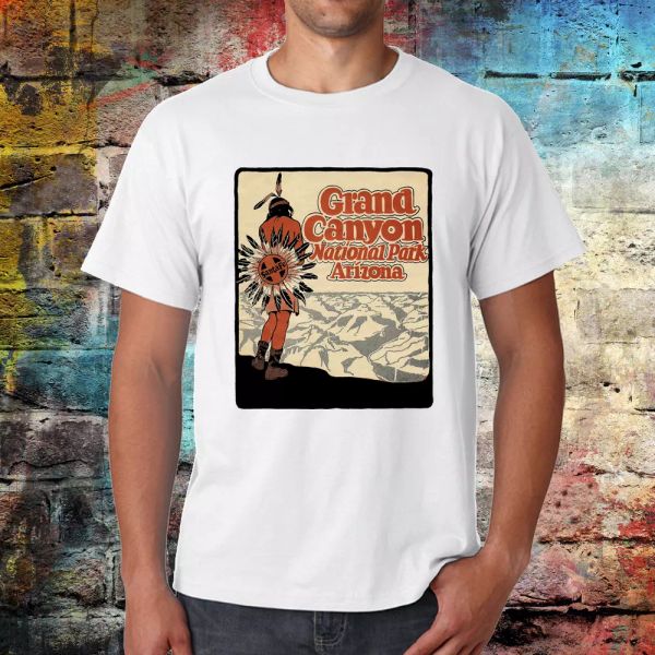 

grand canyon t-shirt, native american t-shirt, White;black