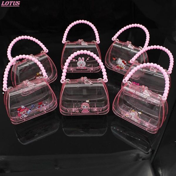 

gift wrap cartoon pink transparent jewelry bax candy bag ring headband storagebox