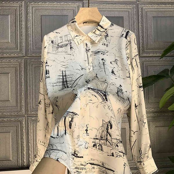 

women's blouses & shirts style french sleeveless sleeves elegant 2021 spring fashion printing shirt b960, White