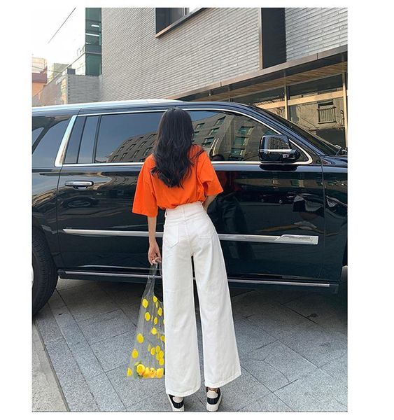 

wide leg jeans women maxi loose street mujer plus size black white high waist femme boyfriends mom denim pants women's, Blue