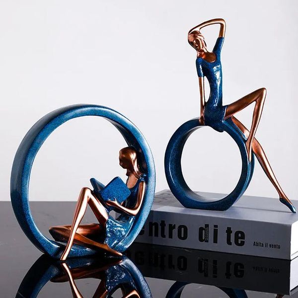 

decorative objects & figurines creative resin girl yoga european home decoration porch tv cabinet crafts modern people desksculpture orn