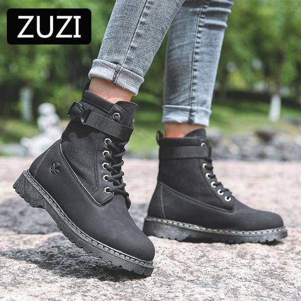 

boots zuzi 2021 mar women's plus velvet high-rhubarb all-match warm tooling men's short tide, Black