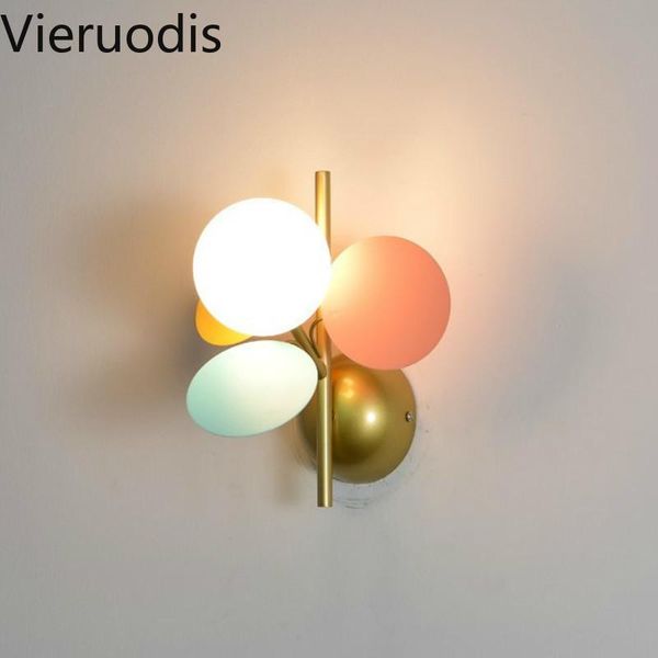 

wall lamp nordic led modern macaron bedroom aisle children's room lights indoor home decoration luminaire lighting fixtures