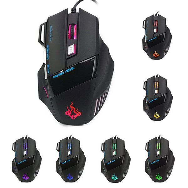 

wired gaming mouse glow 7 keys optics 3200dpi for deskcomputers notebook game office mice