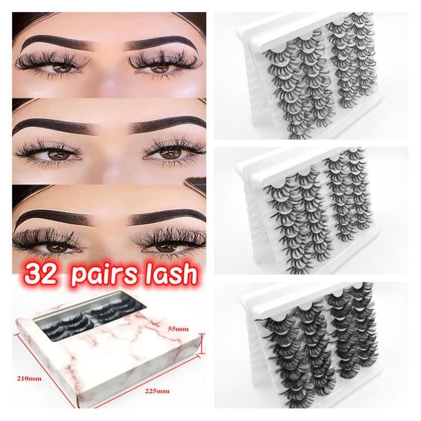 

32pairs 25mm 5d mink false eyelashes thick dramatic fluffy eyelash extension makeup volume handmade faux lashes