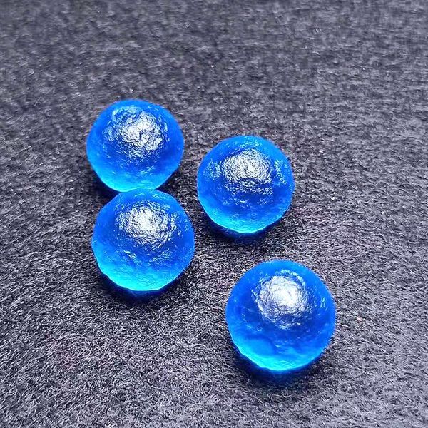 

decorative objects & figurines natural blue glass meteorite single bead diy bracelet with outer space energy frosted pockmarked surface