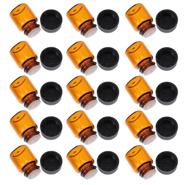 

storage bottles & jars 100pcs 1ml glass essential oil with perforated plug reagent