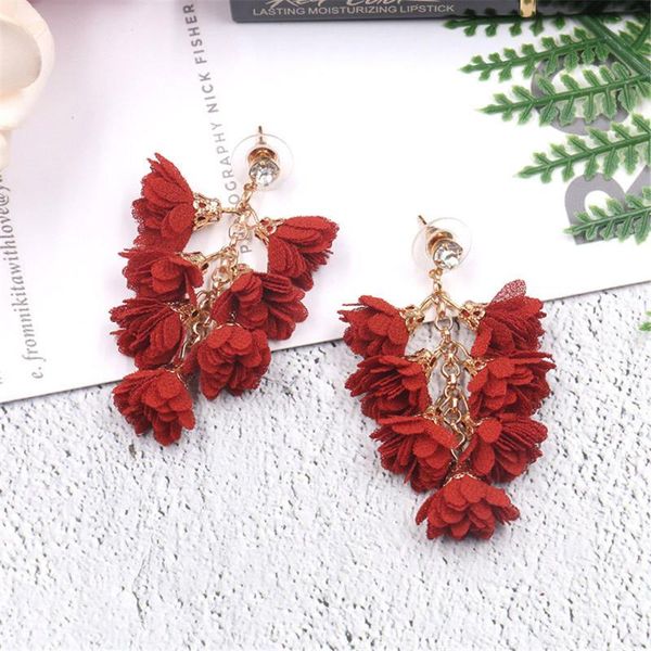 

dangle & chandelier loredana fashionable beach accessories with small fresh floral multi-tiered tassel earrings for women.comfortable and he, Silver