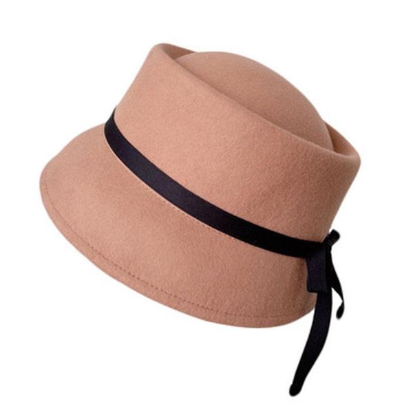 

berets female art concave hat autumn and winter hepburn wind fisherman with basin, Blue;gray