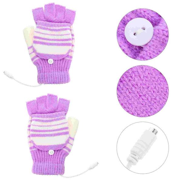 

ski gloves 1 pair usb heated mitten winter hands warmer fingerless