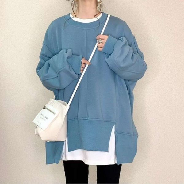 

women's autumn coat loose women's blue sweater winter thickened, Black