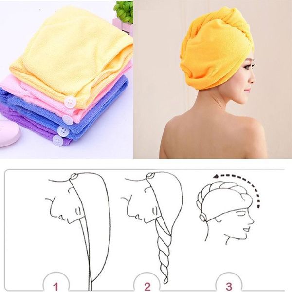 

shower caps 1 listing microfiber towel quick-drying hair magic dry headscarf cap