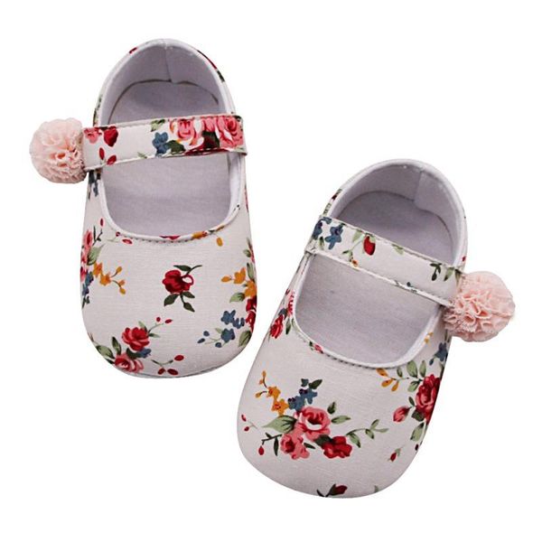 

floral born anti-slip shoes footwear baby prewalker soft soled classic princess girl crib mary jane flower first walkers