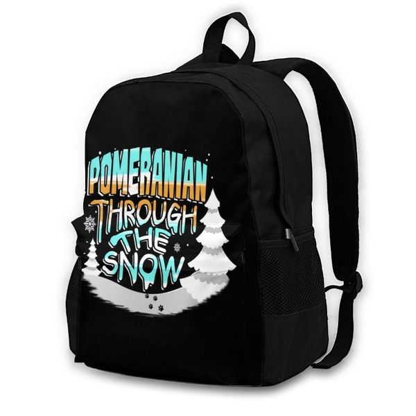 

backpack pomeranian backpacks pattern style polyester camping girl bags