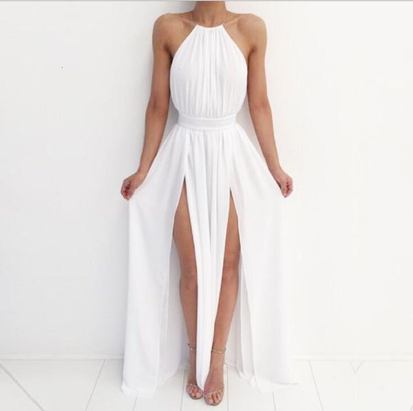 

casual women off shoulder chiffon white dress summer red beach boho maxi long elegant bridesmaid split party dresses, Black;gray