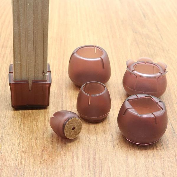 

brown table leg easy installation solid color chair protectors floor pipe pad for and desk covers