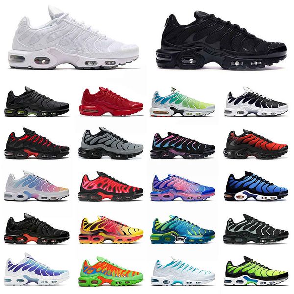 

2021 plus tn vapourmax running shoes men women triple black white purple fire pink air vapour max bred blue mens womens trainers sports snea