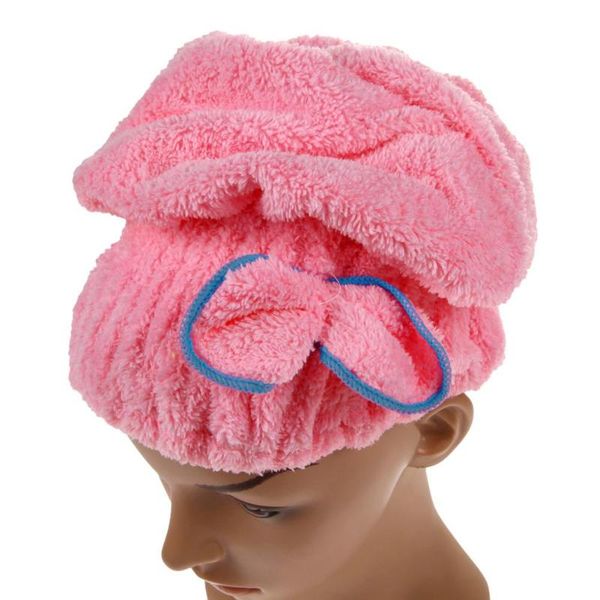 

magic microfiber hair turban quickly dry hat wrapped towel bath soft shower for woman man head wrap bathing tools caps