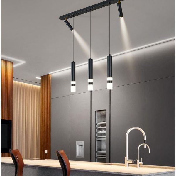 

pendant lamps creative led kitchen island lamp for dining table living room office lighting rotatable spotlight black bar lights