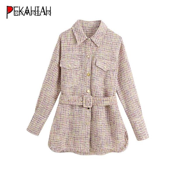 

fashion slim long sleeve oversize jacket coat elegant pocket sashes warm lapel famale outerwear chic 2021 women's jackets, Black;brown