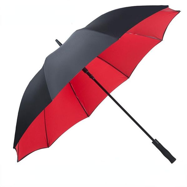 

umbrellas business large umbrella men strong windproof durable semi-automatic walking stick paraguas rain gear ll50um