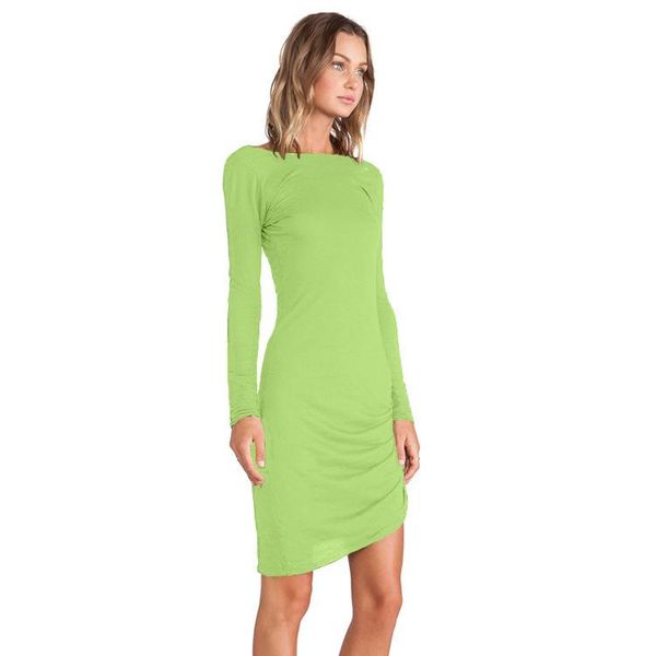 

casual dresses autumn and winter women dress brand design candy-colored long sleeve pencil offices ladies slim package hip, Black;gray