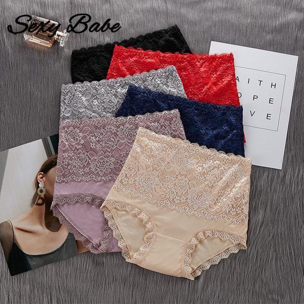 

women's panties plus size shapers cotton health lingerie women high waist lace tummy control slimming seamless briefs 8u1y, Black;pink