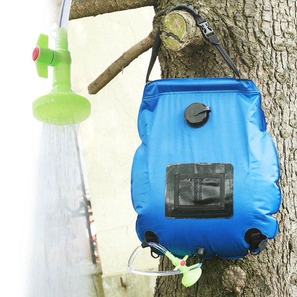 

hydration packs 20l water bags outdoor camping hiking shower bag solar heating portable folding climbing bath hose switchable head