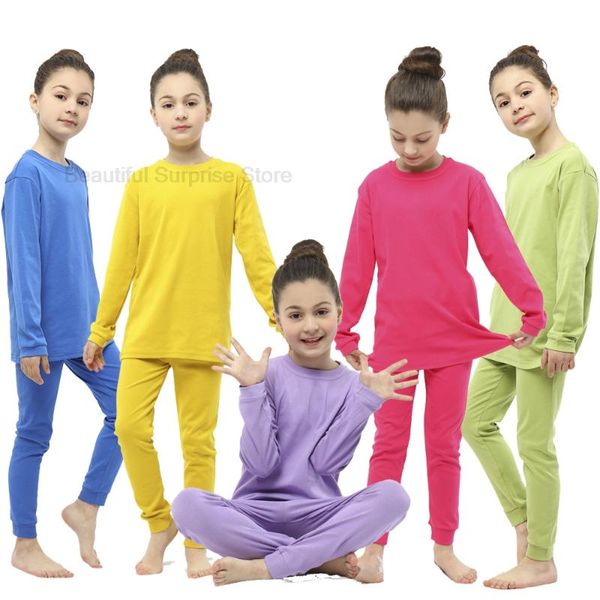 

pajamas kids sets baby boys girls cotton long sleeved tshirt+pant solid girl clothing autumn sleepwear suit pyjama trousers, Blue;red