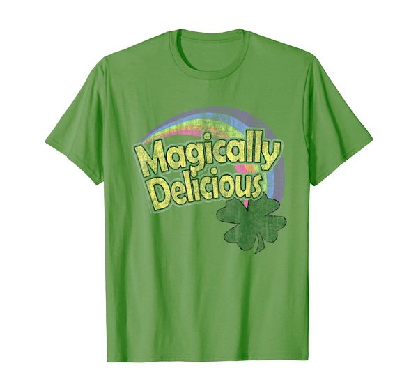 

magically delicious rainbow retro st. patrick's day t-shirt, White;black