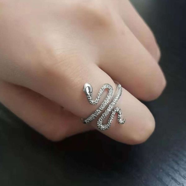 

exaggerate plated vintage silver snake openning ring retro personality finger rings for men women punk party jewelry gift