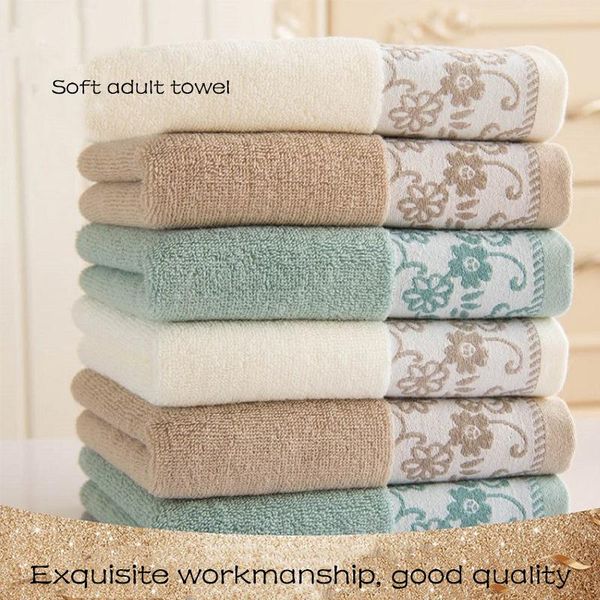 

towel [2 pcs] style face men and women pure color super absorbent soft cotton honeycomb satin file nordic supermarket