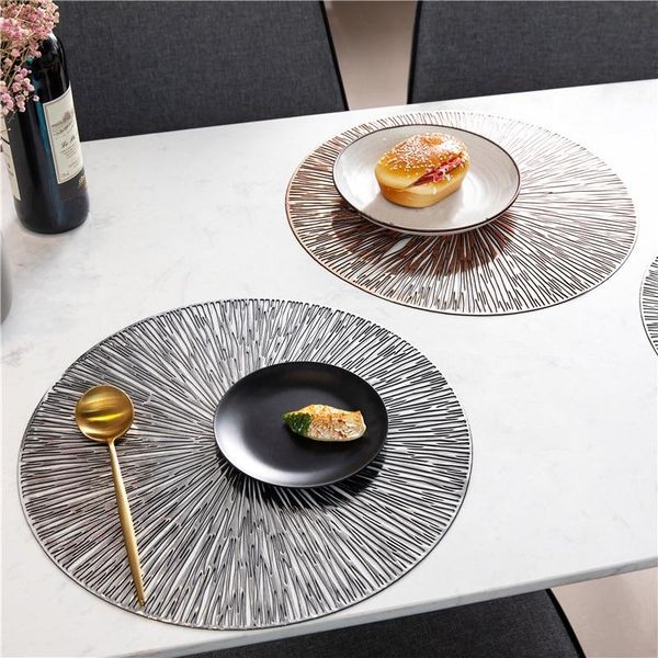 

mats & pads pvc hollow placemat waterproof non slip dining table heat insulation steak plate pad coffee cup kitchen decoration