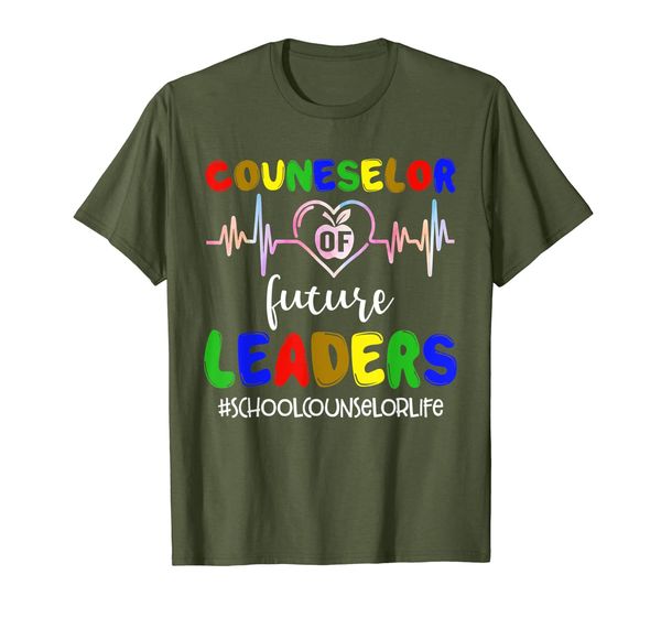 

back to school counselor of future leaders heartbeat gift t-shirt, White;black