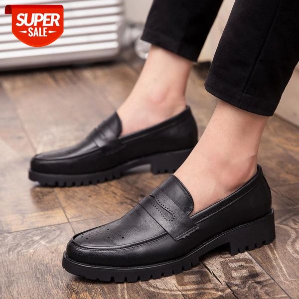 

2020 men formal business brogue shoes luxury men's crocodile dress shoes male casual genuine leather wedding party loafers #rb58