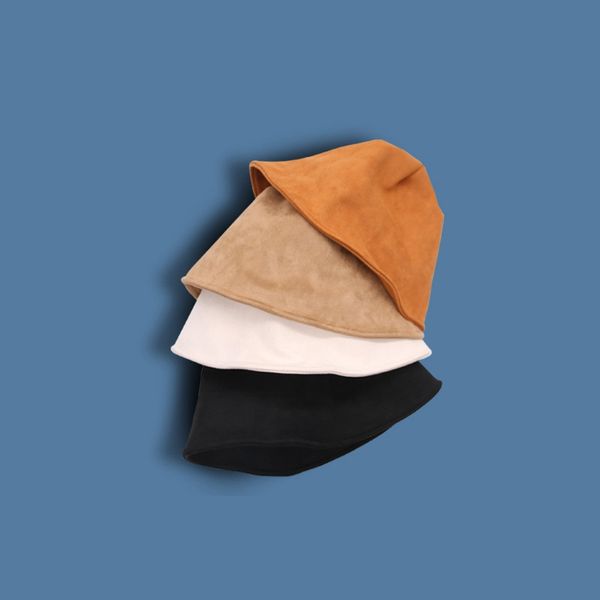 

yamamoto basic suede solid color brim concave bucket hat men's women's fashion easy to match fisherman's basin hat