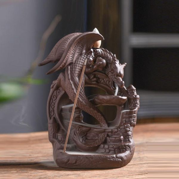 

fragrance lamps dragon backflow incense burner cone censer holder home office teahouse table desk gifts decor