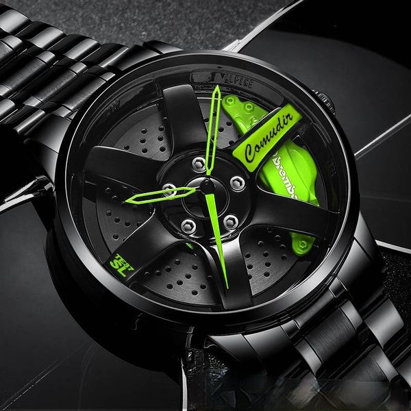 

wristwatches automatic movement watch men's waterproof wheel style non mechanical, Slivery;brown